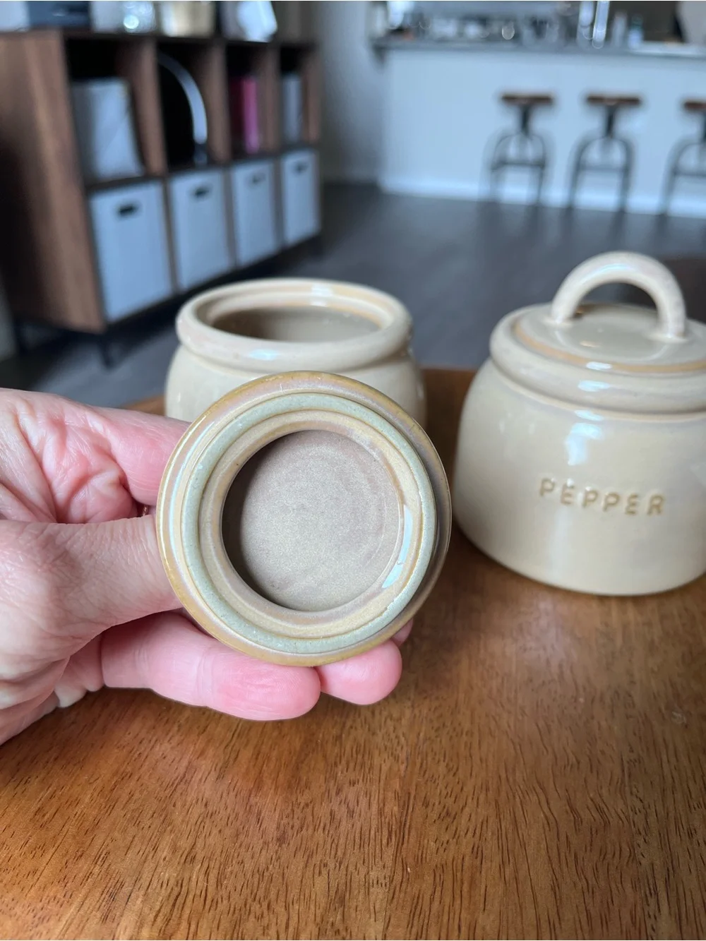 Hearth & Hand Cream Ceramic Salt & Pepper Jars with Lids